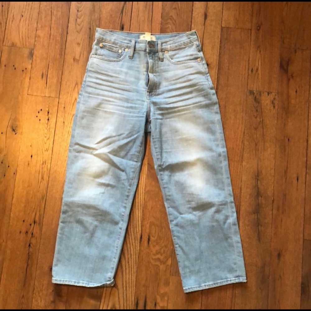 Madewell slim wide leg crop jeans